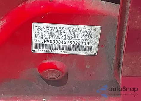 2007 Honda Fit из США, поврежденный, VIN JHMGD38457S028109